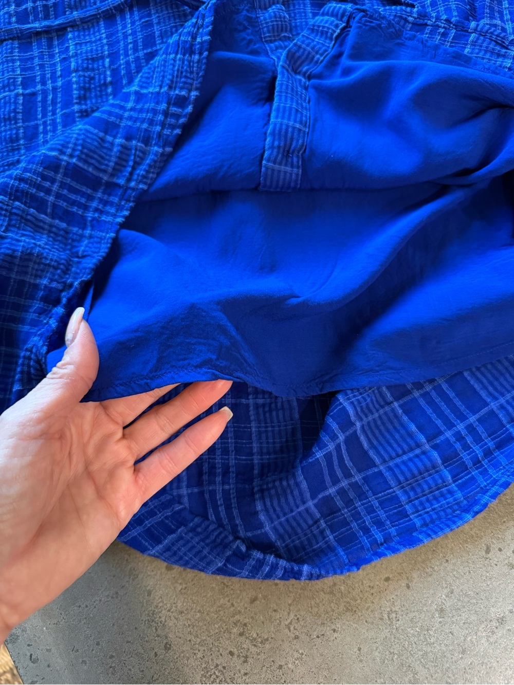 cloth & stone Cobalt Blue Plaid Shirt Dress - Picture 4 of 8